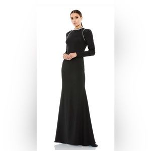 Ieena for Mac Duggal RAGLAN LONG SLEEVE HIGH NECK GOWN, size 6
